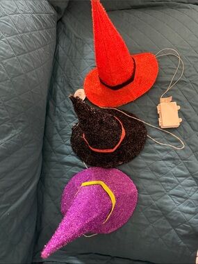 Kids Glitter Witch Hat Party Pack - Red, Black & Purple